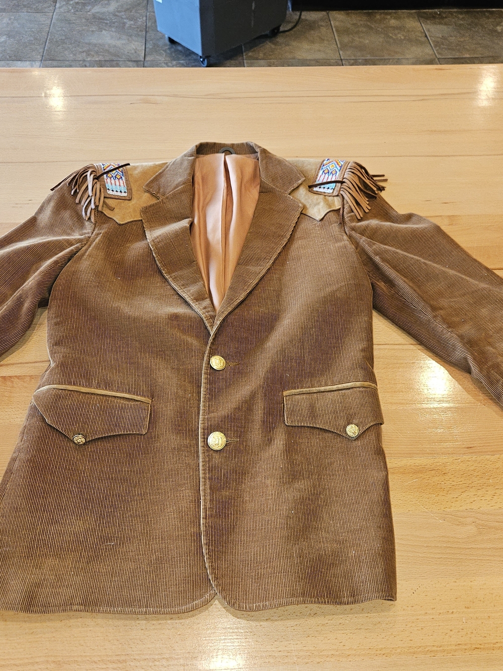 Pioneer Wear Genuine Leather Fringe Jacket with Embroidered Shoulder Details